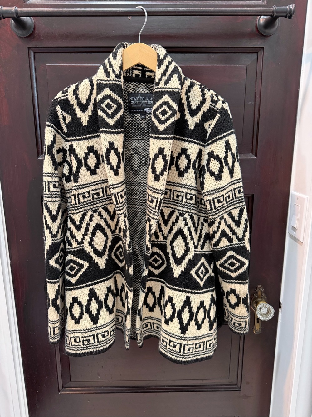 Powder River Outfitters Black & Cream Open Cardigan M